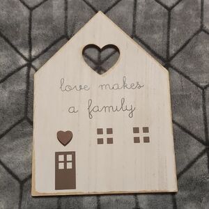 Wooden House Decor with Heart Cutout